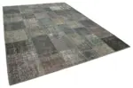 Patchwork Mavi Pamuk Üzerine Yün El Dokuma Kilim-253x352 - Görsel 2