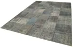 Patchwork Mavi Pamuk Üzerine Yün El Dokuma Kilim-253x352 - Görsel 3