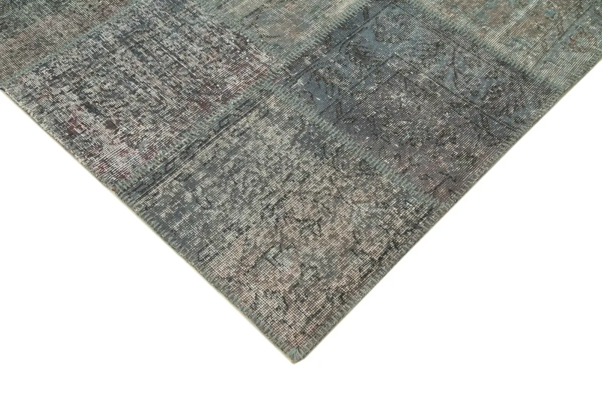 Patchwork Mavi Pamuk Üzerine Yün El Dokuma Kilim-253x352 - Görsel 4