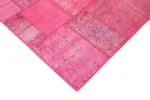 Patchwork Pembe Pamuk Üzerine Yün El Dokuma Kilim-244x353 - Görsel 4