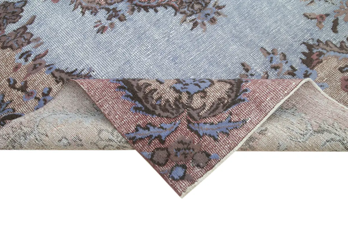 Oyma Mavi Pamuk Üzerine Yün El Dokuma Kilim-187x285 - Görsel 6