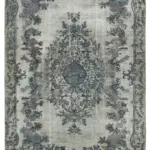 Oyma Gri Pamuk Üzerine Yün El Dokuma Kilim-200x320