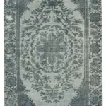 Oyma Gri Pamuk Üzerine Yün El Dokuma Kilim-180x290