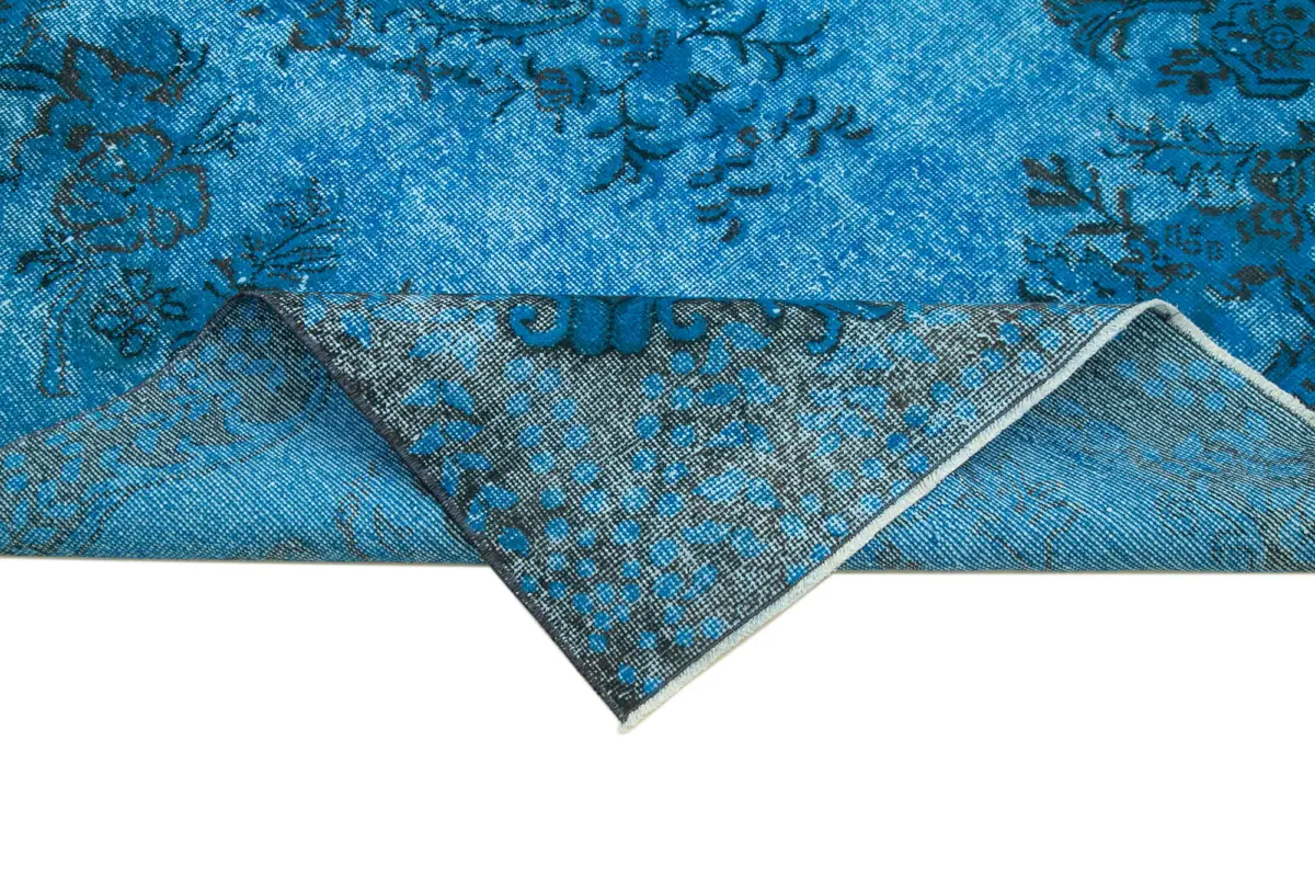 Oyma Mavi Pamuk Üzerine Yün El Dokuma Kilim-171x303 - Görsel 6