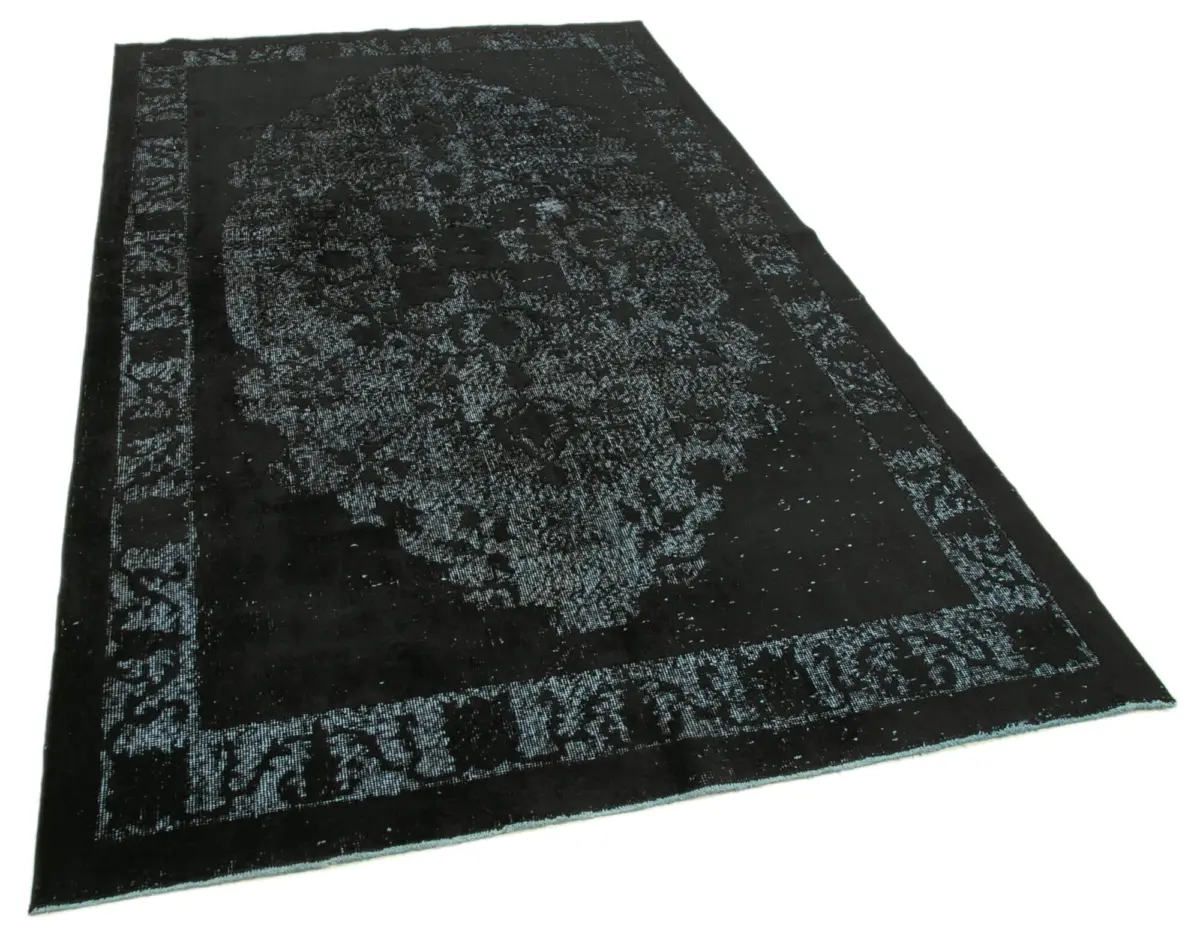 Oyma Siyah Pamuk Üzerine Yün El Dokuma Kilim-160x272 - Görsel 2