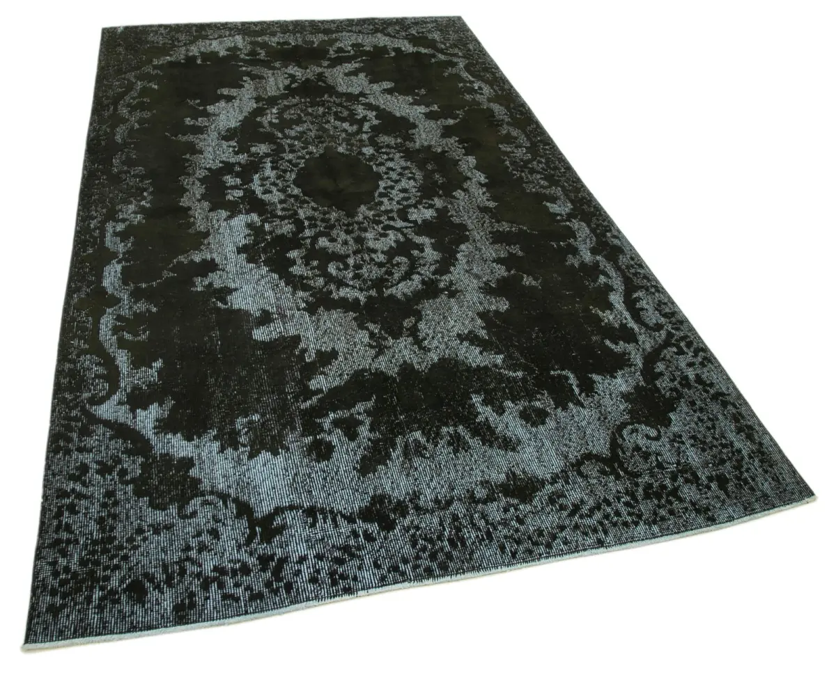 Oyma Siyah Pamuk Üzerine Yün El Dokuma Kilim-157x269 - Görsel 2