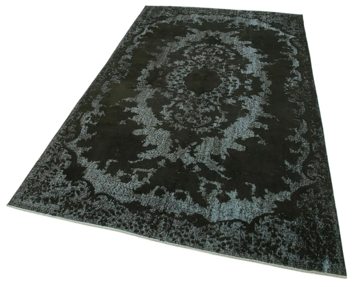 Oyma Siyah Pamuk Üzerine Yün El Dokuma Kilim-157x269 - Görsel 3
