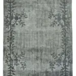 Oyma Gri Pamuk Üzerine Yün El Dokuma Kilim-158x270