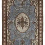 Oyma Kahverengi Pamuk Üzerine Yün El Dokuma Kilim-210x306