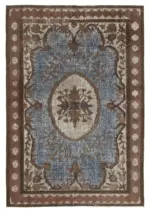 Oyma Kahverengi Pamuk Üzerine Yün El Dokuma Kilim-210x306