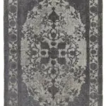 Oyma Gri Pamuk Üzerine Yün El Dokuma Kilim-172x268