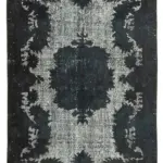 Oyma Siyah Pamuk Üzerine Yün El Dokuma Kilim-178x267
