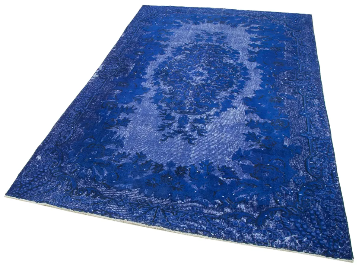 Oyma Mavi Pamuk Üzerine Yün El Dokuma Kilim-174x273 - Görsel 3