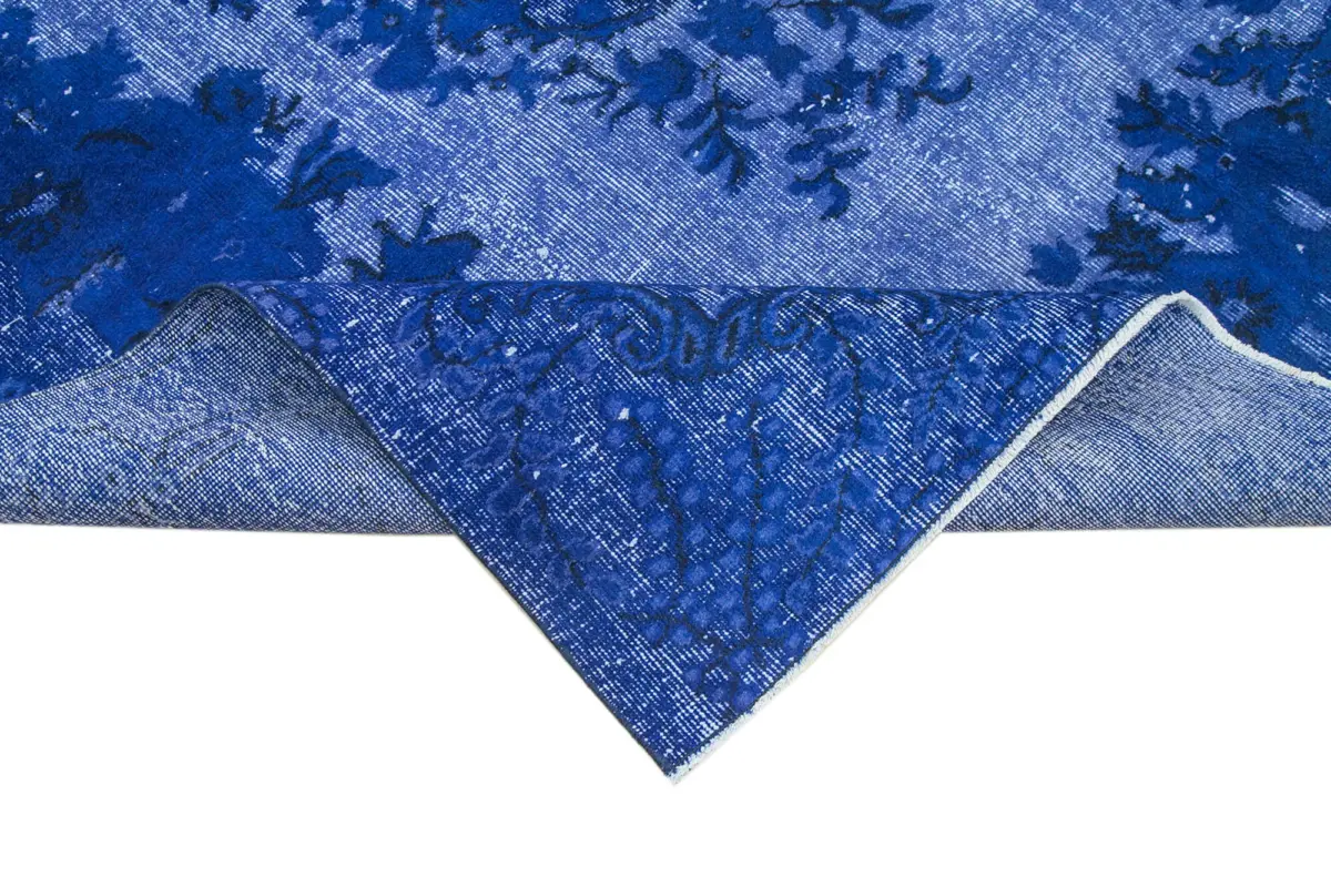 Oyma Mavi Pamuk Üzerine Yün El Dokuma Kilim-174x273 - Görsel 6