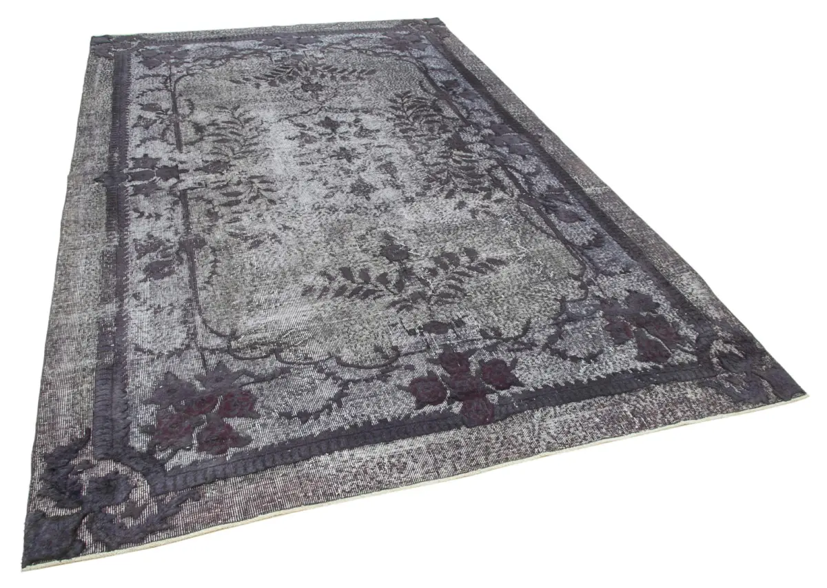 Oyma Gri Pamuk Üzerine Yün El Dokuma Kilim-204x320 - Görsel 2