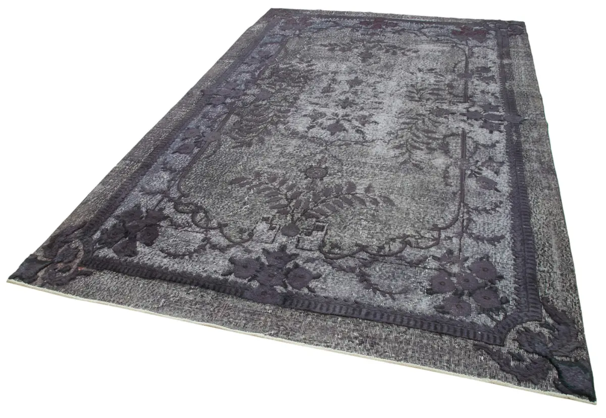 Oyma Gri Pamuk Üzerine Yün El Dokuma Kilim-204x320 - Görsel 3