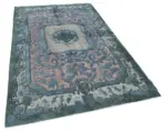 Oyma Mavi Pamuk Üzerine Yün El Dokuma Kilim-157x251 - Görsel 2