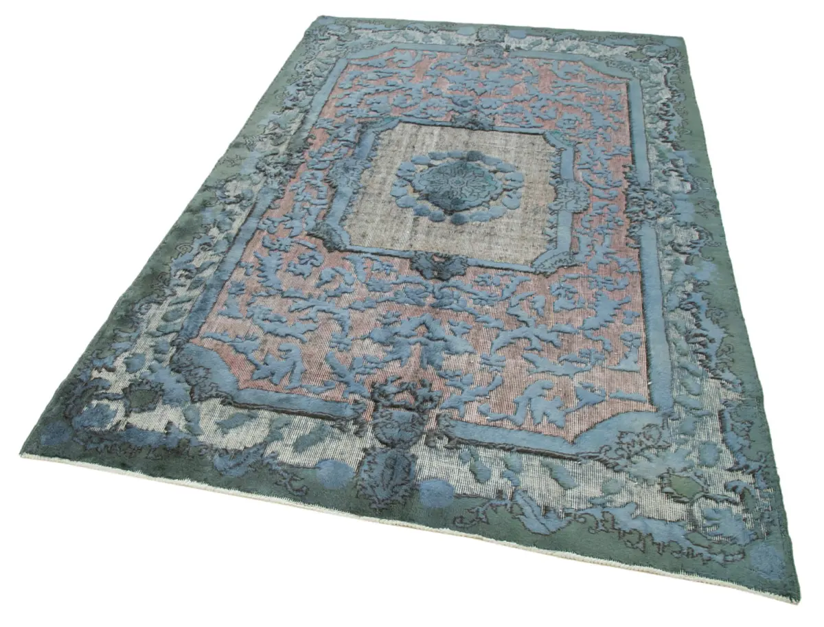 Oyma Mavi Pamuk Üzerine Yün El Dokuma Kilim-157x251 - Görsel 3