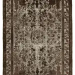 Oyma Kahverengi Pamuk Üzerine Yün El Dokuma Kilim-209x297