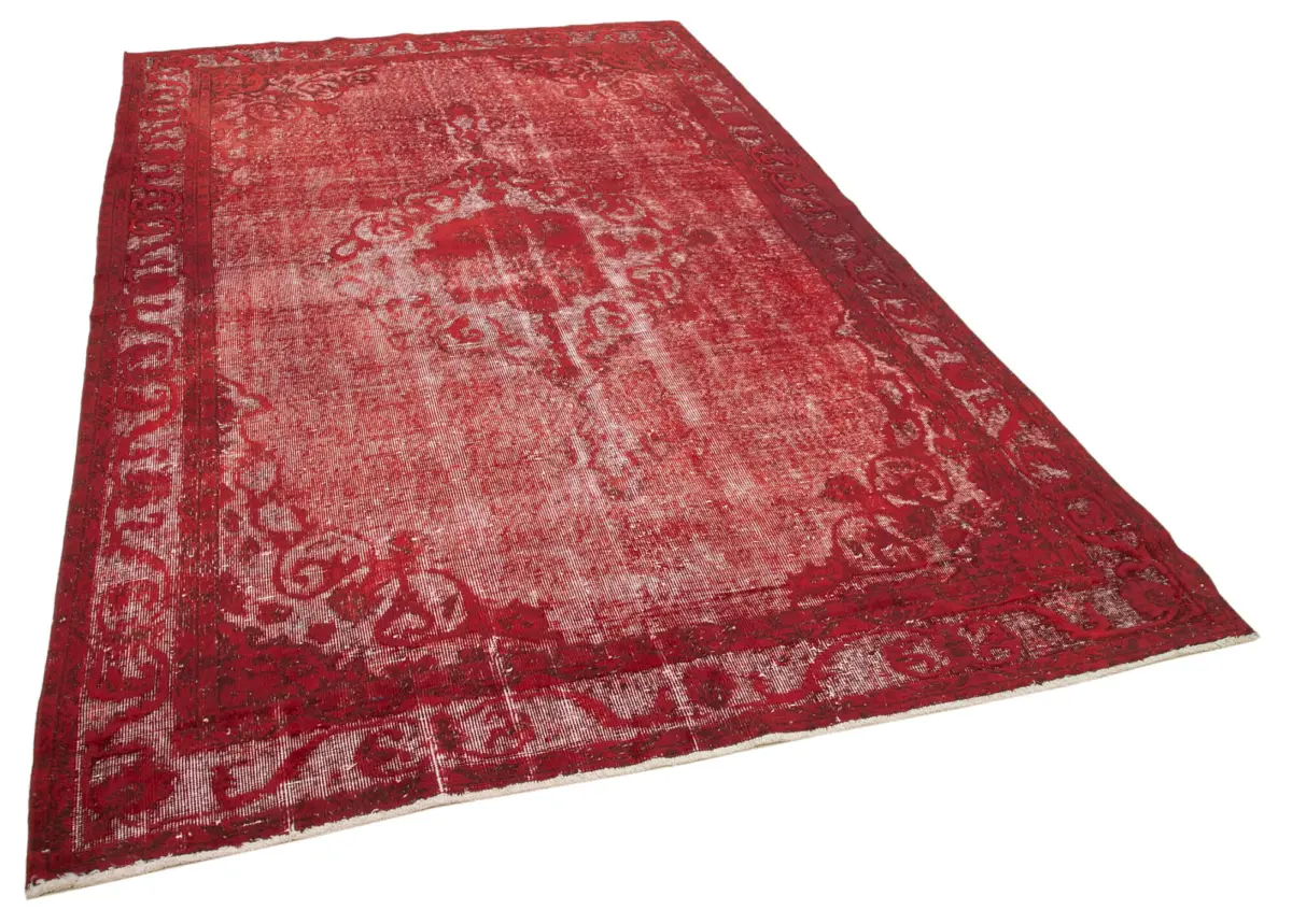 Oyma Kırmızı Pamuk Üzerine Yün El Dokuma Kilim-194x315 - Görsel 2