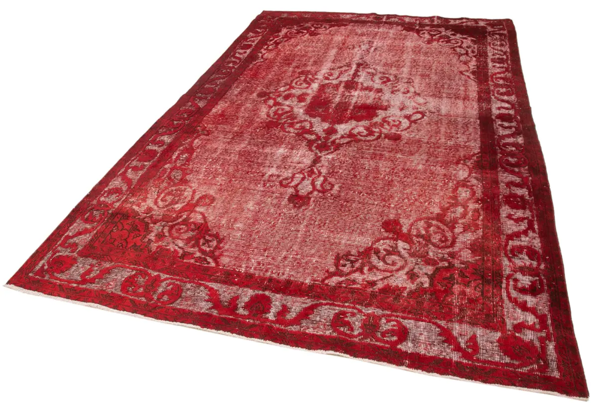 Oyma Kırmızı Pamuk Üzerine Yün El Dokuma Kilim-194x315 - Görsel 3