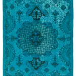 Oyma Turkuaz Pamuk Üzerine Yün El Dokuma Kilim-183x270