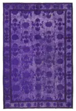 Oyma Mor Pamuk Üzerine Yün El Dokuma Kilim-185x284