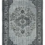 Oyma Gri Pamuk Üzerine Yün El Dokuma Kilim-160x258