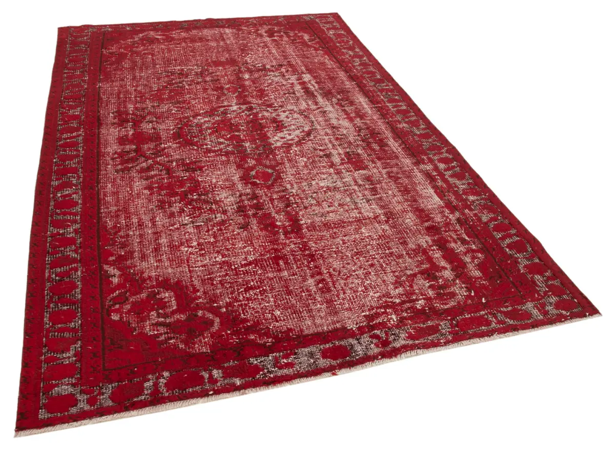 Oyma Kırmızı Pamuk Üzerine Yün El Dokuma Kilim-177x268 - Görsel 2