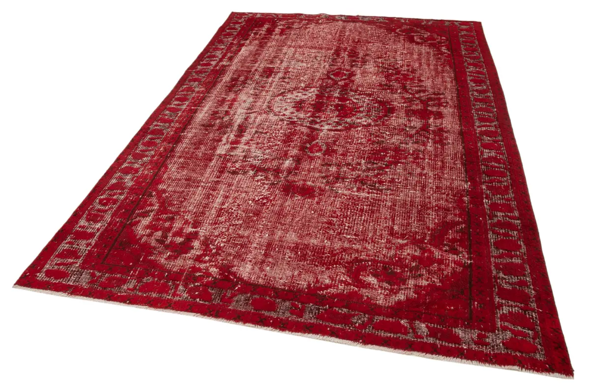 Oyma Kırmızı Pamuk Üzerine Yün El Dokuma Kilim-177x268 - Görsel 3