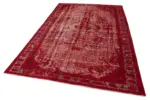 Oyma Kırmızı Pamuk Üzerine Yün El Dokuma Kilim-177x268 - Görsel 3