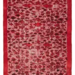 Oyma Kırmızı Pamuk Üzerine Yün El Dokuma Kilim-148x236