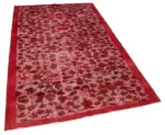 Oyma Kırmızı Pamuk Üzerine Yün El Dokuma Kilim-148x236 - Görsel 2