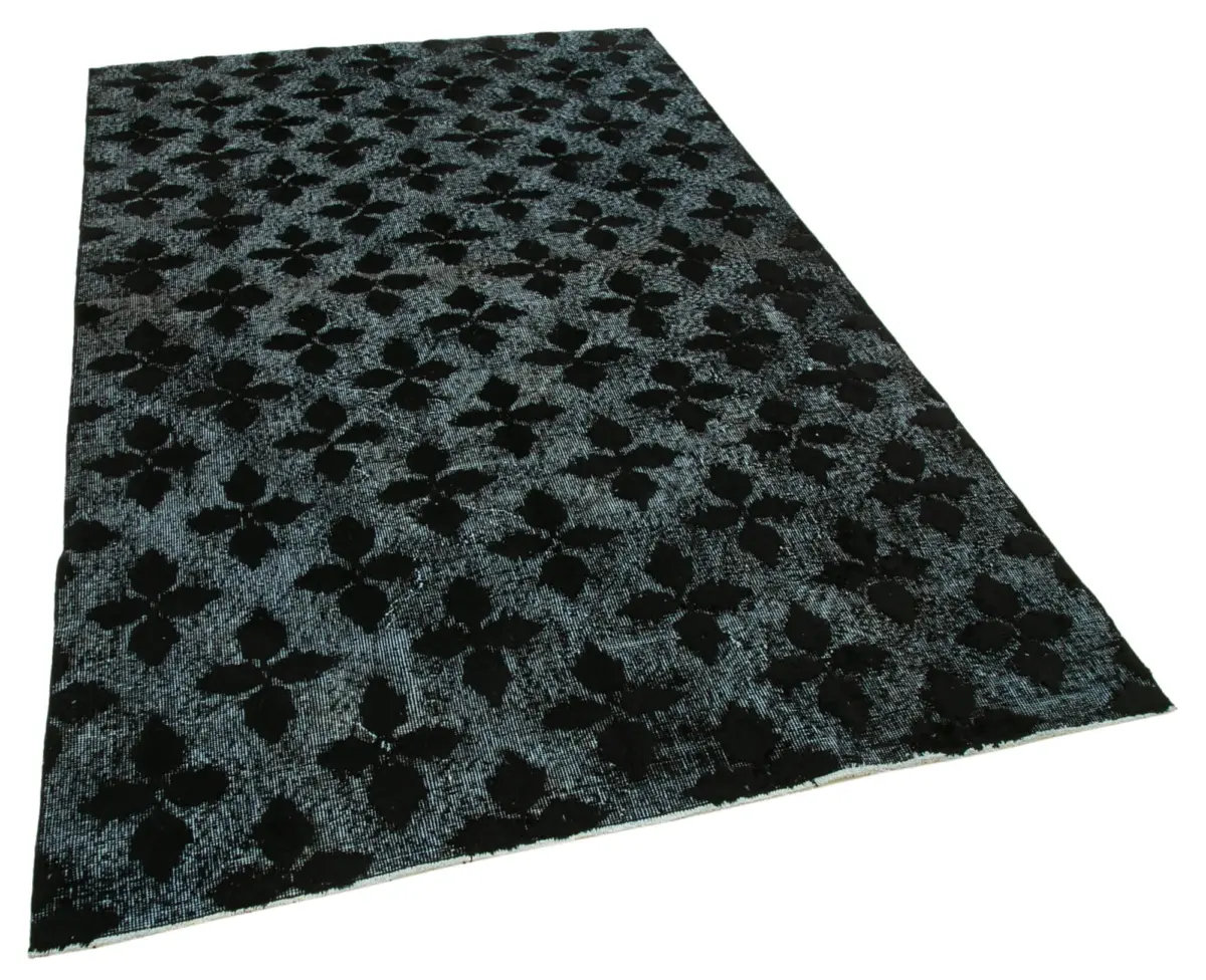 Oyma Siyah Pamuk Üzerine Yün El Dokuma Kilim-156x256 - Görsel 2