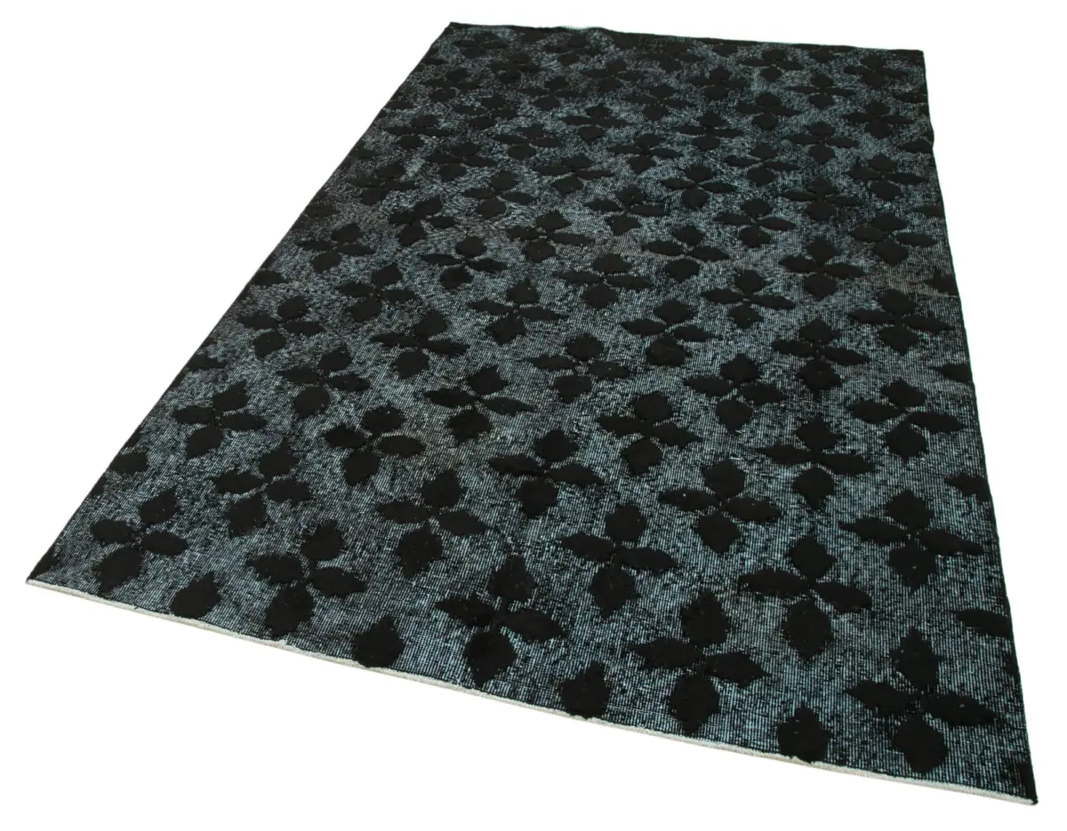 Oyma Siyah Pamuk Üzerine Yün El Dokuma Kilim-156x256 - Görsel 3