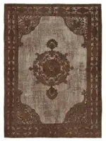 Oyma Kahverengi Pamuk Üzerine Yün El Dokuma Kilim-215x292