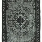 Oyma Siyah Pamuk Üzerine Yün El Dokuma Kilim-191x293