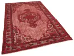 Oyma Kırmızı Pamuk Üzerine Yün El Dokuma Kilim-157x236 - Görsel 2