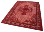 Oyma Kırmızı Pamuk Üzerine Yün El Dokuma Kilim-157x236 - Görsel 3