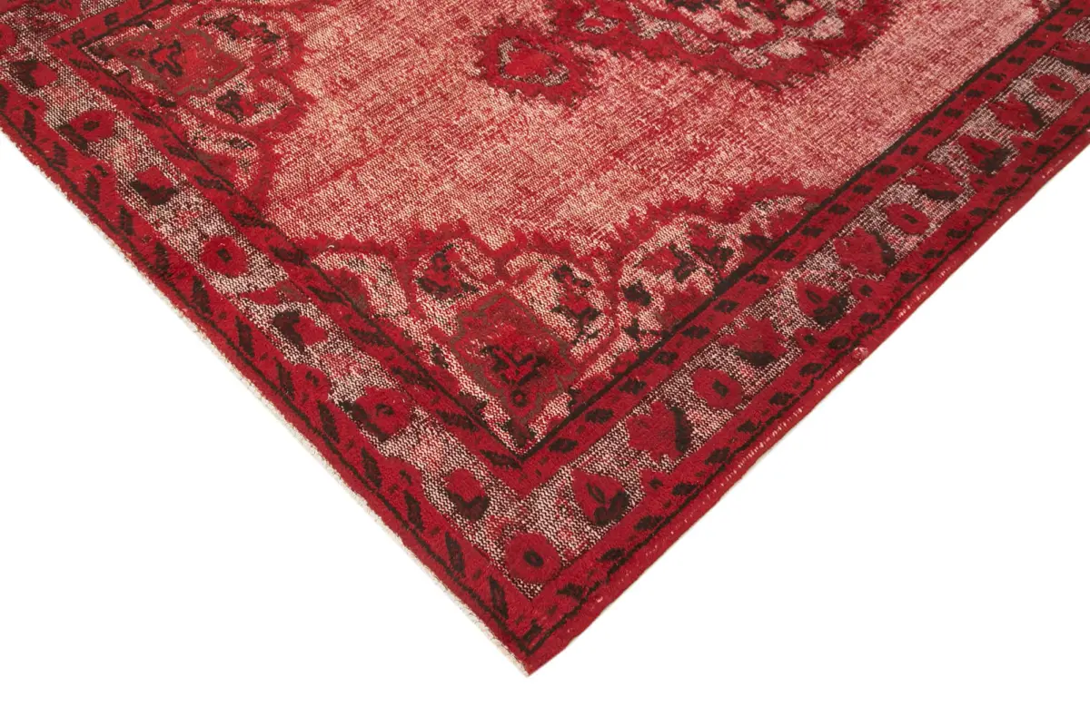 Oyma Kırmızı Pamuk Üzerine Yün El Dokuma Kilim-157x236 - Görsel 4