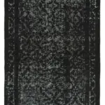 Oyma Siyah Pamuk Üzerine Yün El Dokuma Kilim-160x250