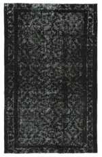 Oyma Siyah Pamuk Üzerine Yün El Dokuma Kilim-160x250