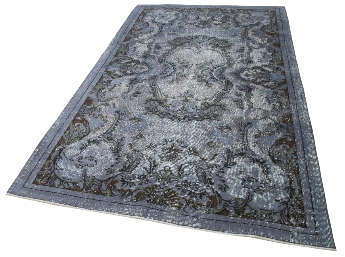 Oyma Gri Pamuk Üzerine Yün El Dokuma Kilim-154x264 - Görsel 3