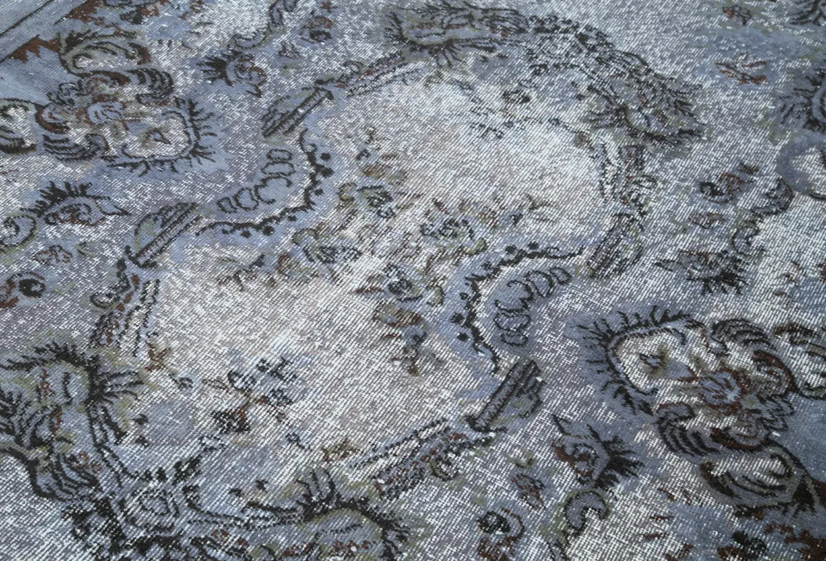 Oyma Gri Pamuk Üzerine Yün El Dokuma Kilim-154x264 - Görsel 5