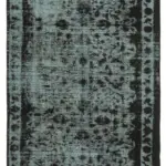 Oyma Siyah Pamuk Üzerine Yün El Dokuma Kilim-177x278