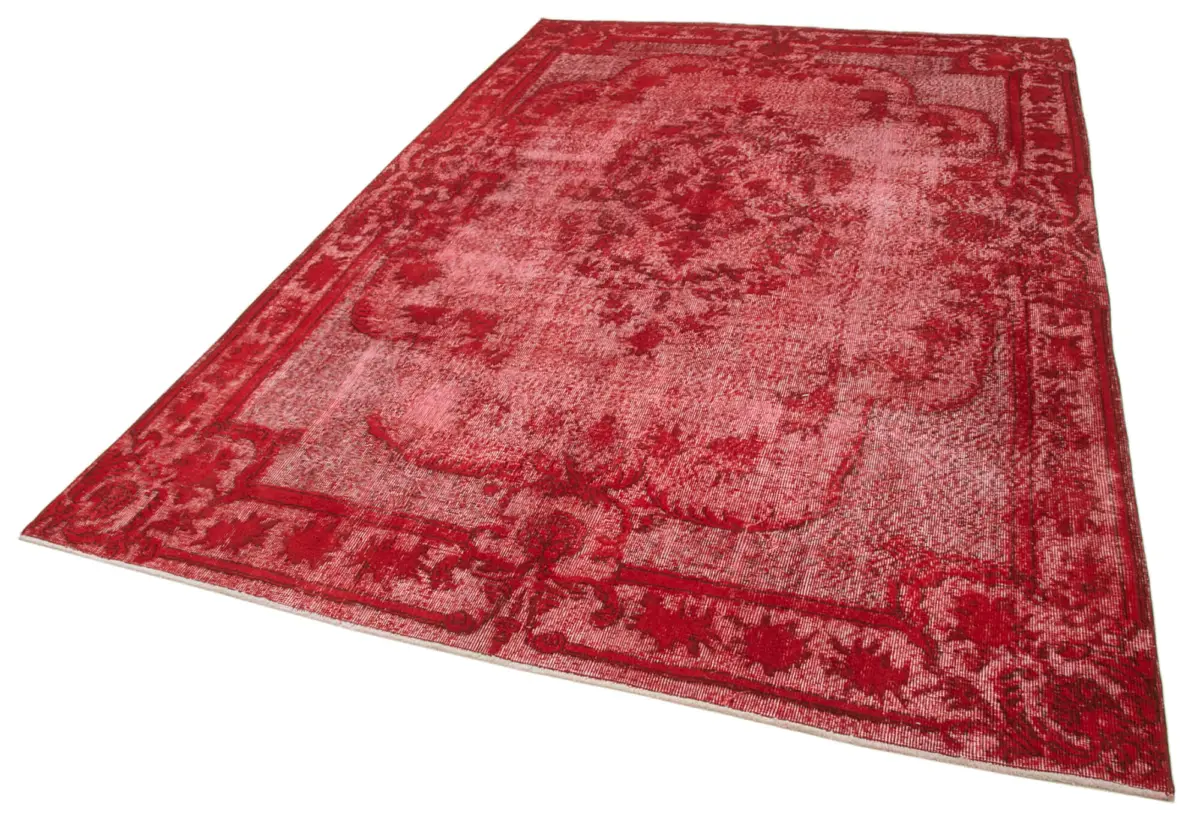 Oyma Kırmızı Pamuk Üzerine Yün El Dokuma Kilim-202x309 - Görsel 3