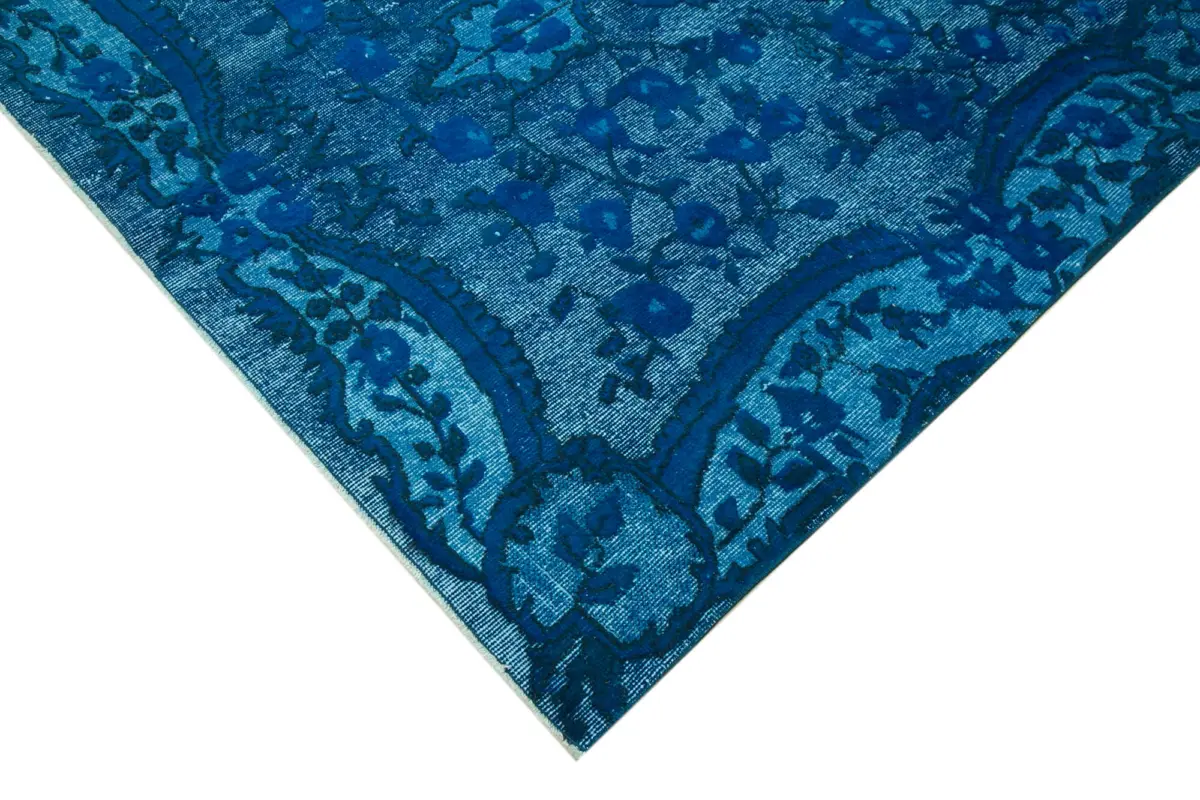 Oyma Turkuaz Pamuk Üzerine Yün El Dokuma Kilim-161x260 - Görsel 4