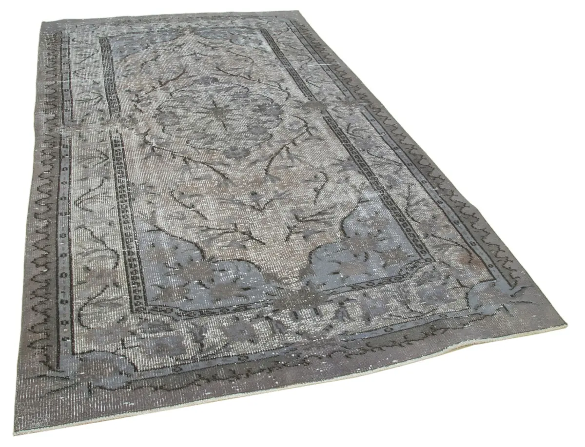 Oyma Gri Pamuk Üzerine Yün El Dokuma Kilim-172x282 - Görsel 2