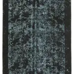 Oyma Siyah Pamuk Üzerine Yün El Dokuma Kilim-170x290