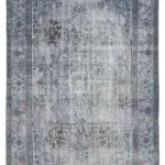 Oyma Gri Pamuk Üzerine Yün El Dokuma Kilim-168x284